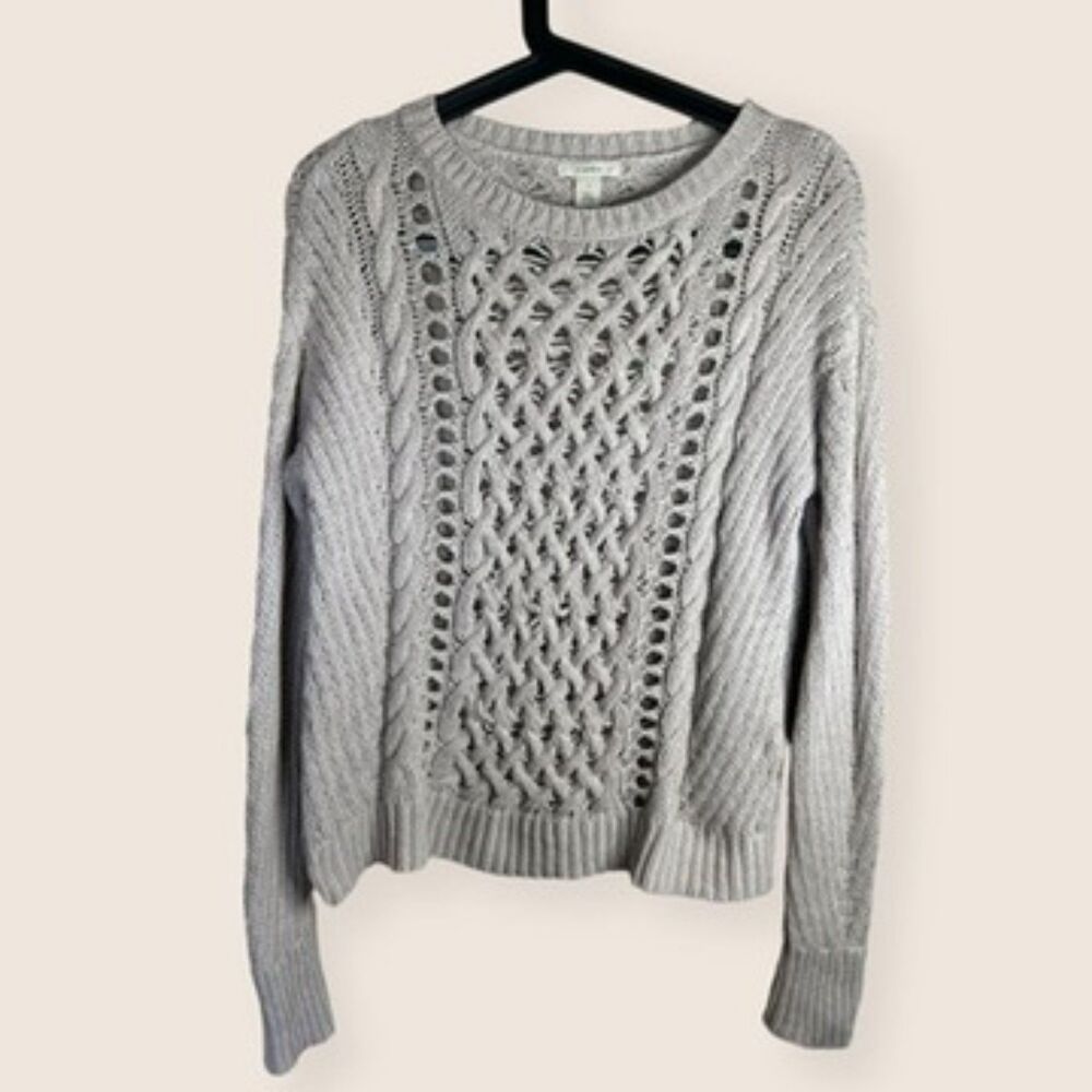 🍦 SMALL OPEN KNIT SWEATER OATMEAL CREAM BEIGE CASLON NORDSTROM